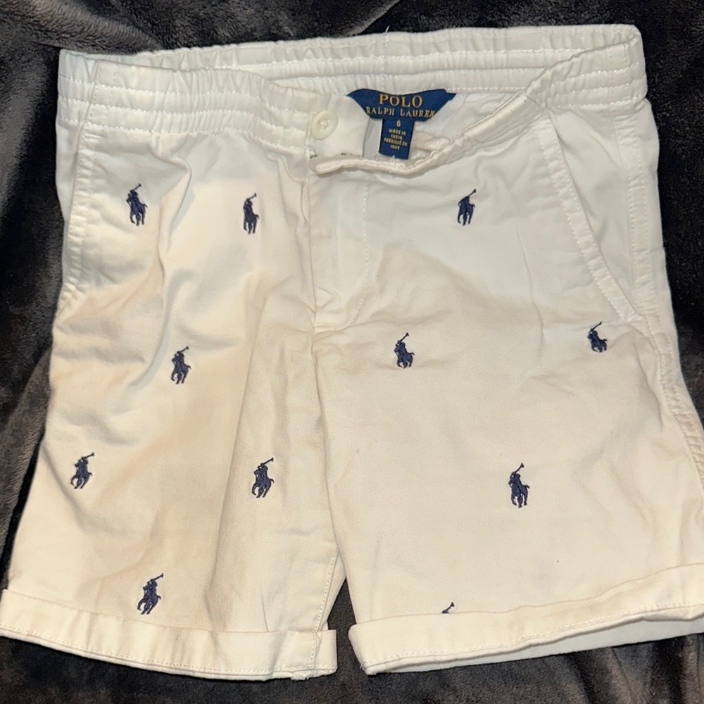 Polo by Ralph Lauren White Flat Front Shorts